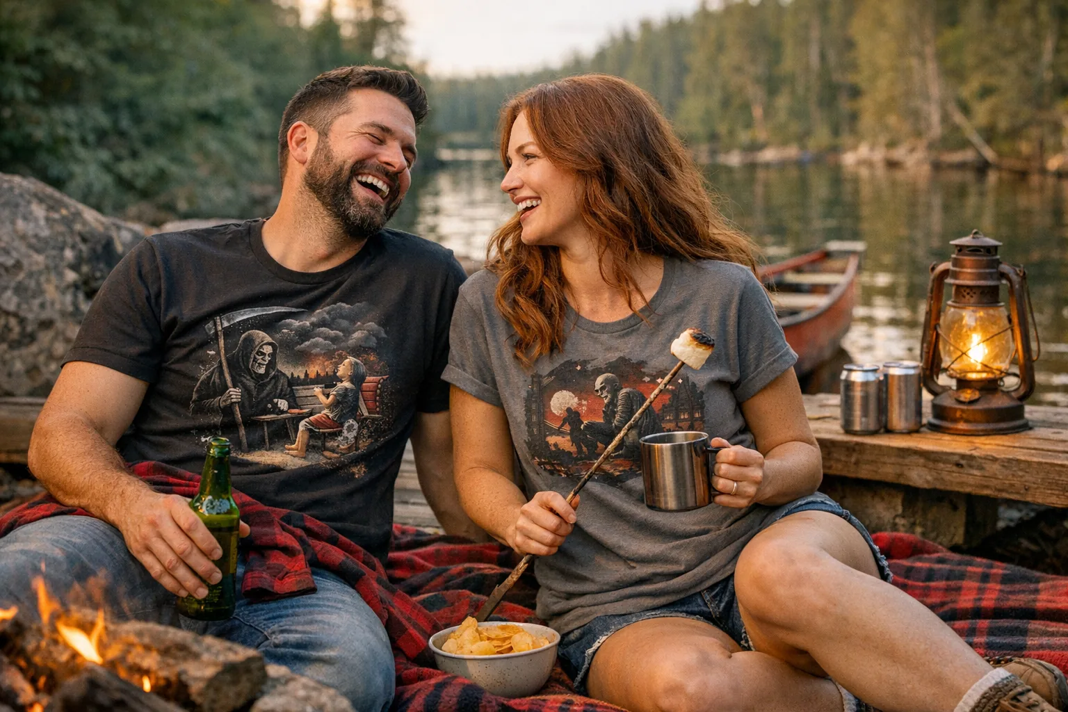 FunnyTees.ca editorial image for a Canadian funny t-shirt blog post. No readable text, no logos, no fake brand names, no