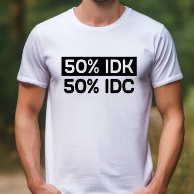 50/50 IDK IDC Tee photo 3