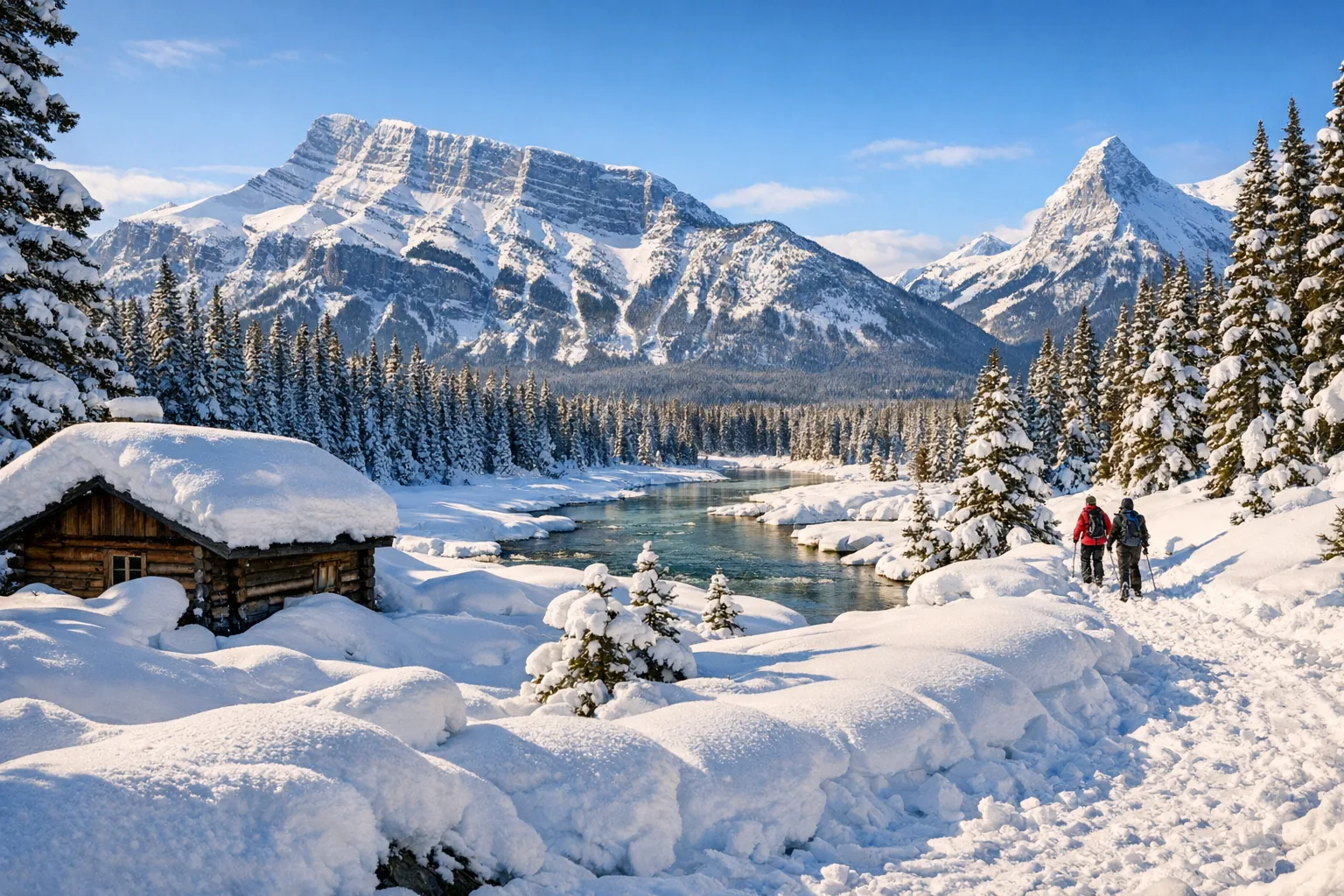 A Canadian landscape covered in deep snow